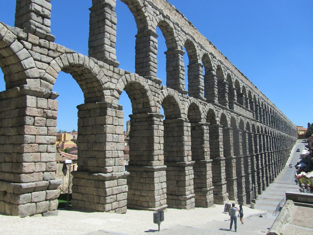 aqueduct, aqueduct of segovia, spain